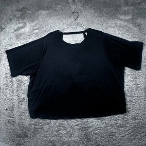 Fabletics Black Boxy Cut Out Short Sleeve Tee‎